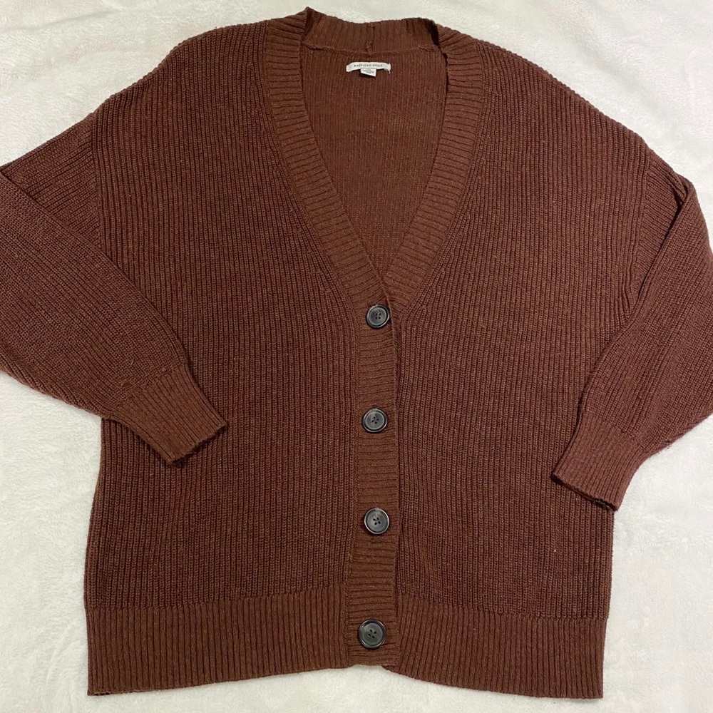 American Eagle Brown Cardigan Size Large